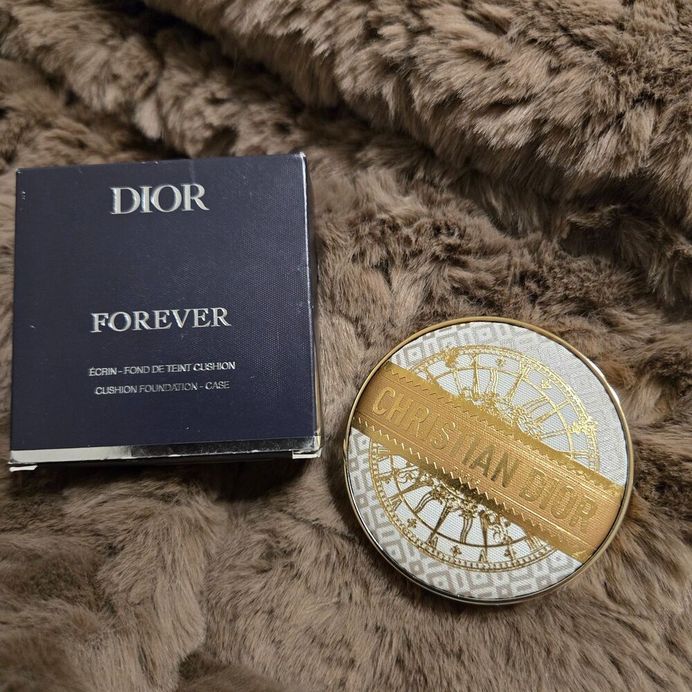Dior Forever Cushion Foundation Case Limited Edition Gold White NEW No Refill